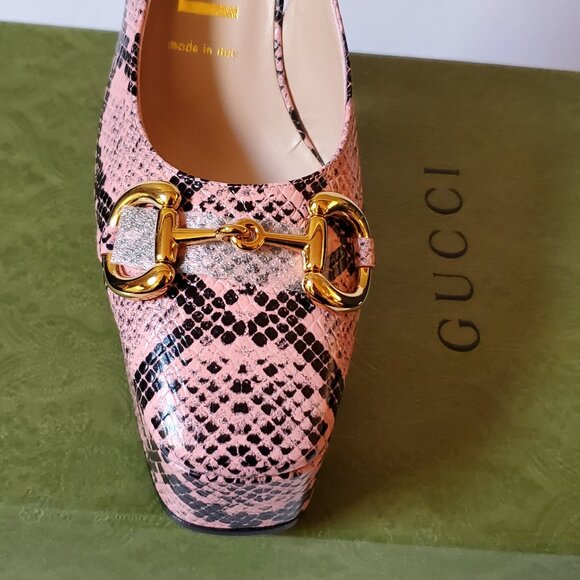 NIB Gucci Platform horsebit python print leather Pumps - IT 39/ US 9 - Picture 10 of 10